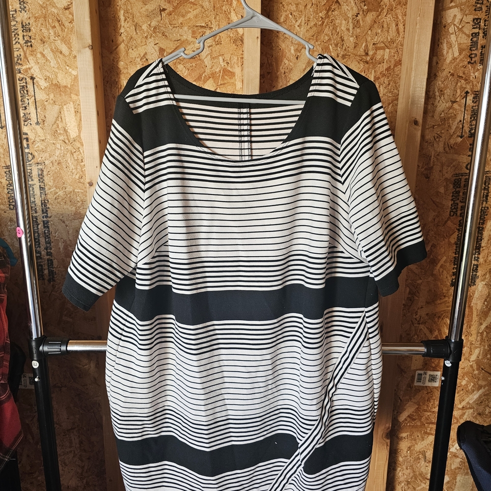 Striped Black and White Women's Dress